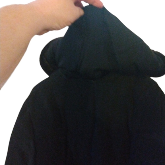 Down Feather Coat Centigrade Outwear Black Puffer Style Detach Hood Zip & Snap M - Picture 10 of 14